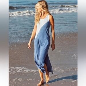 Sundry tie-dye maxi tank dress in a blue and aqua ombre colorway 2/medium NWT